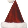 Burgundy Velvet Plush Santa Hat