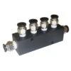 Aluminum Block Manifold With Fittings For 1/4" Airline - 5 Ports
