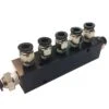 Aluminum Block Manifold With Fittings For 1/4" Airline - 6 Ports