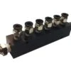 Aluminum Block Manifold With Fittings For 1/4" Airline - 7 Ports