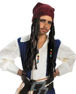 Jack Sparrow Headband With Hair - Pirates Of The Caribbean