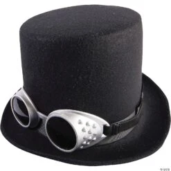 Steampunk Hat W/Goggles-Black