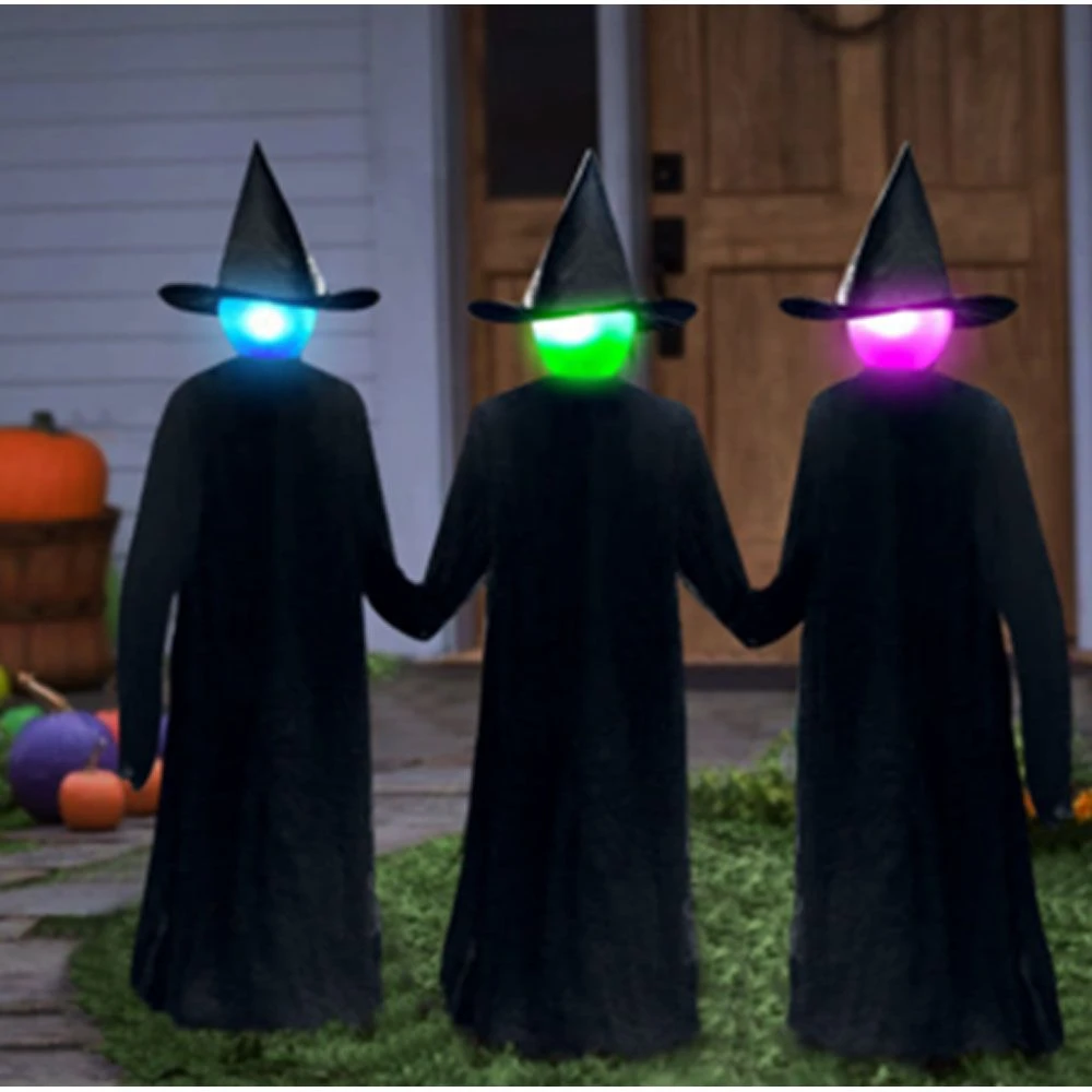 30" Luminated Lawn Witty Witches - Set Of 3 1 30" Luminated Lawn Witty Witches - Set Of 3