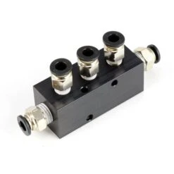 Aluminum Block Manifold With Fittings For 1/4" Airline - 4 Ports