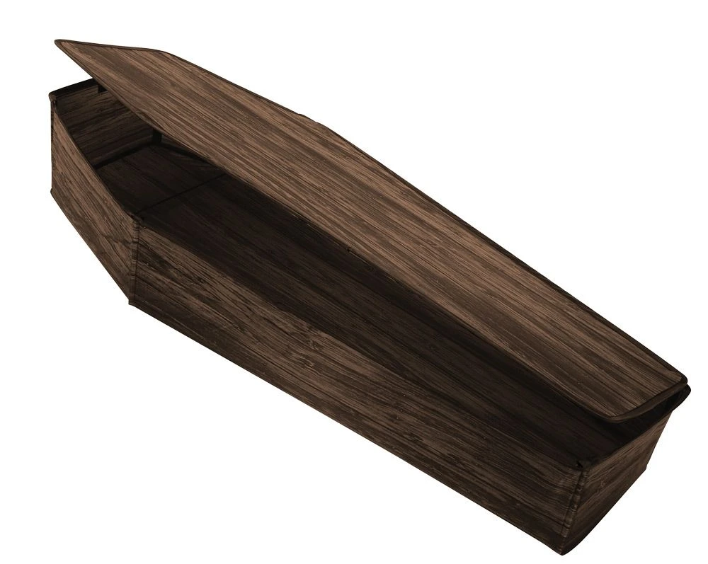 60" Wooden Coffin With Lid 2 60" Wooden Coffin With Lid - Image 2