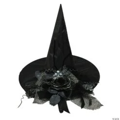Witch Hat With Black Flower