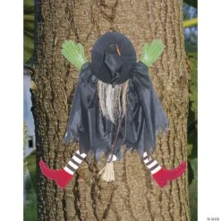Tree Trunk Witch With Red Shoes